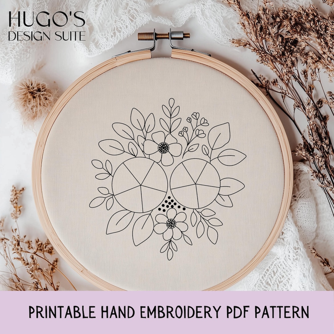 Flowers Hand Embroidery Pattern PDF, Stick and Stitch Printable ...