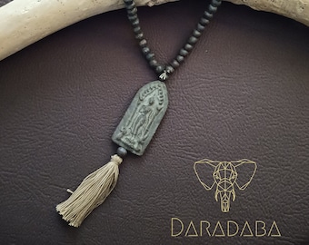 Ethnic amulet pendant, budist mala jewelry ancestral, yoga mala jewelry meditation, yoga pendant jewelry boho, tribal ancestral amulet.