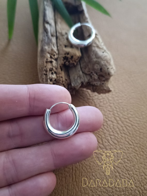 Pori Jewelers Sterling Silver 2mm x 25mm Plain Hoop Earrings, Women's, Metal Type