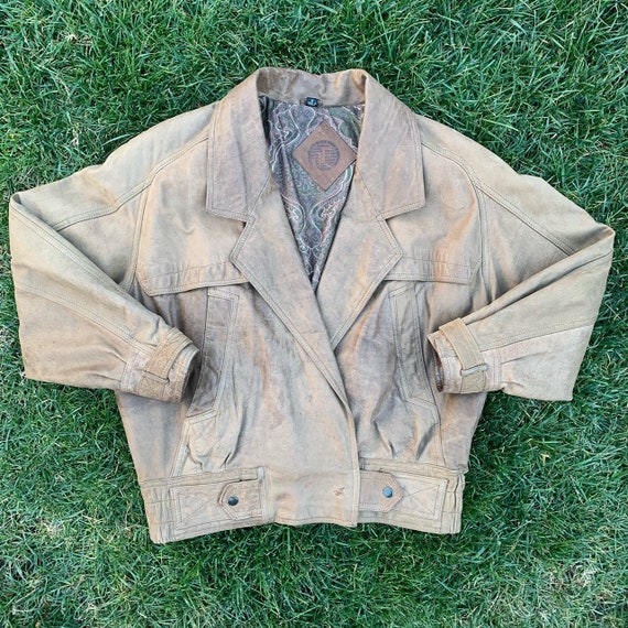 Vintage Leather Bomber Jacket