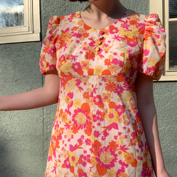 Handmade 70s Empire Waist Dress
