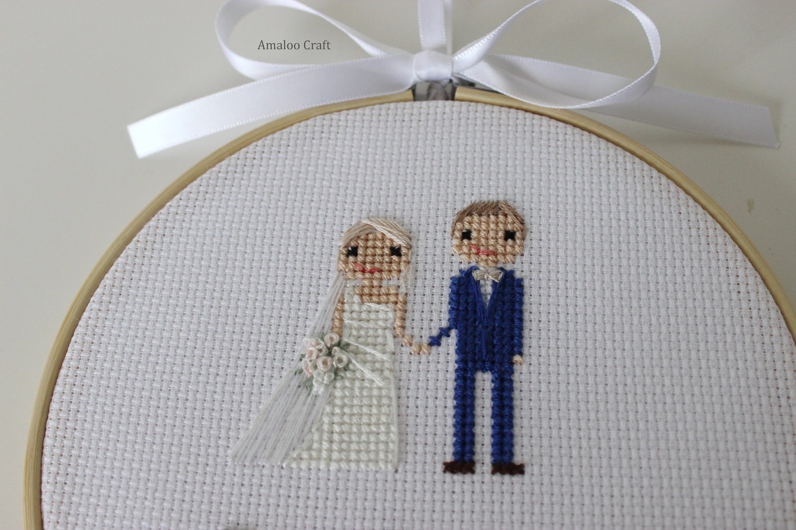 Personalized Wedding Cross Stitch Custom Portrait Anniversary Etsy Australia