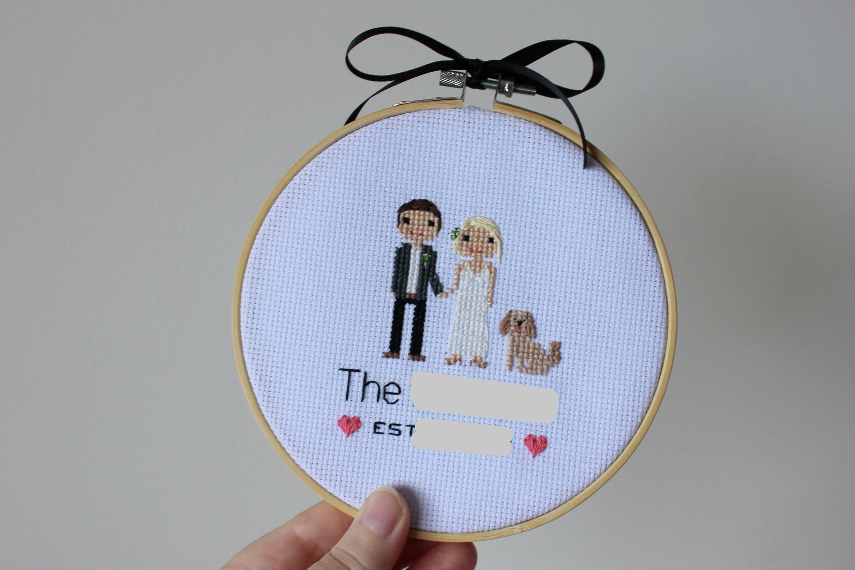 Personalized Wedding Cross Stitch Custom Portrait Anniversary Etsy Australia