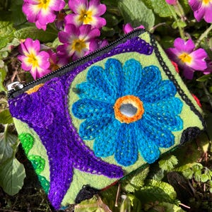 Mini portefeuille brodé – petit porte-monnaie, porte-monnaie, portefeuille en tissu bohème, petit sac ethnique gypsy, porte-cartes de crédit bohème