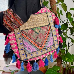 Banjara Hippie Tasche | Ethno Vintage Umhängetasche | Gypsy Schultertasche handgefertigt | Patchwork Festivaltasche bunt | Damentasche