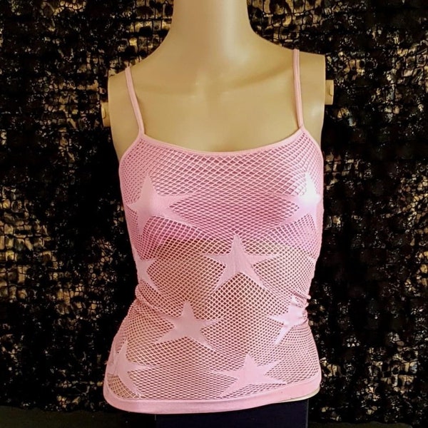 Net tops in different colors, hole shirt lingerie, gogo top with star pattern