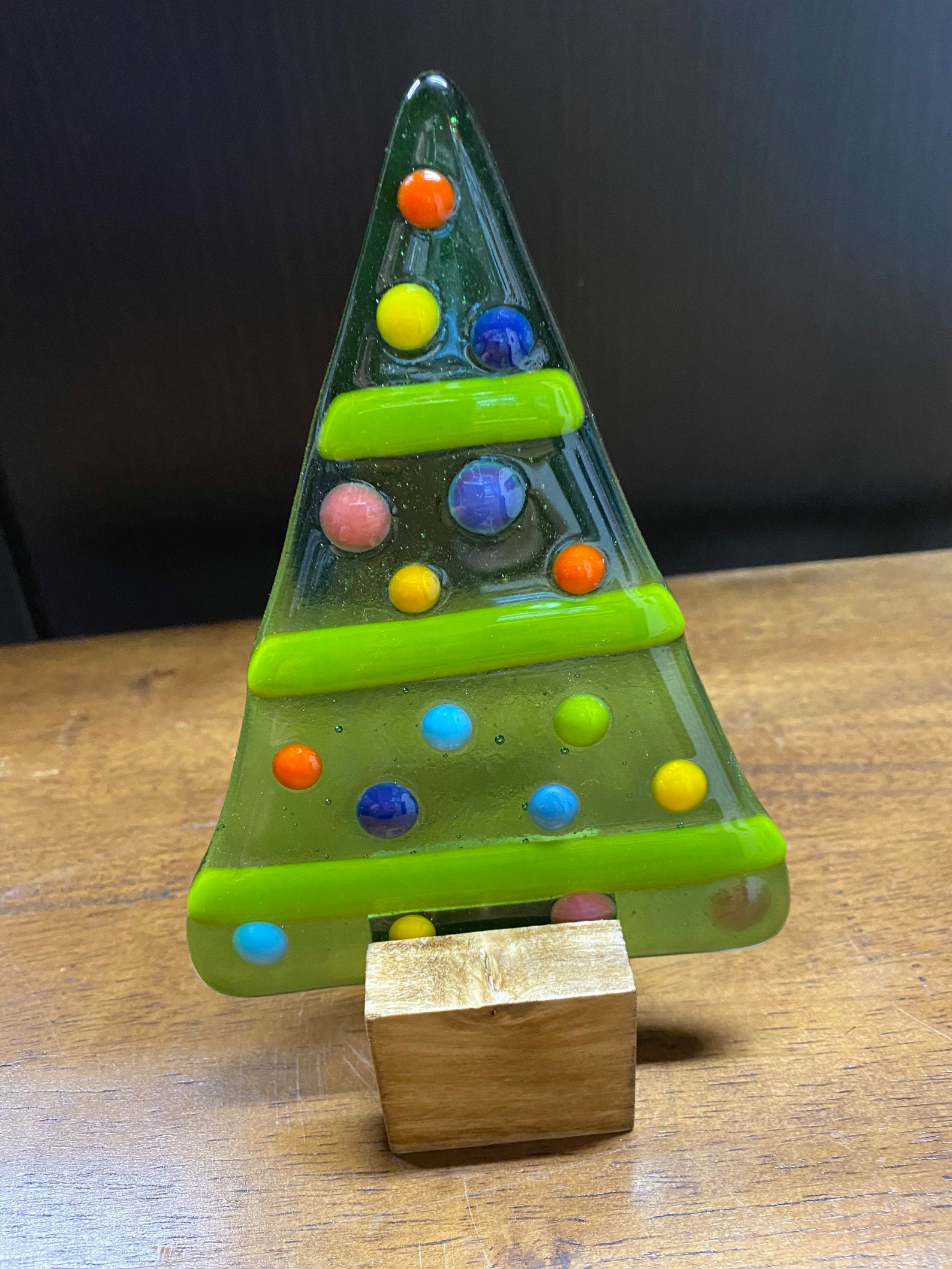 Stand up Fused glass Christmas tree Etsy