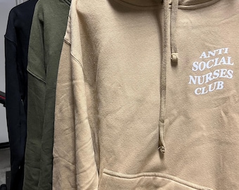 Sudadera con capucha del Club de Enfermeras Antisociales: ¡cómoda y perfecta para cualquier turno!