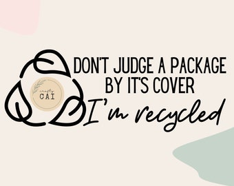 No juzgues - Etiqueta de caja reciclada