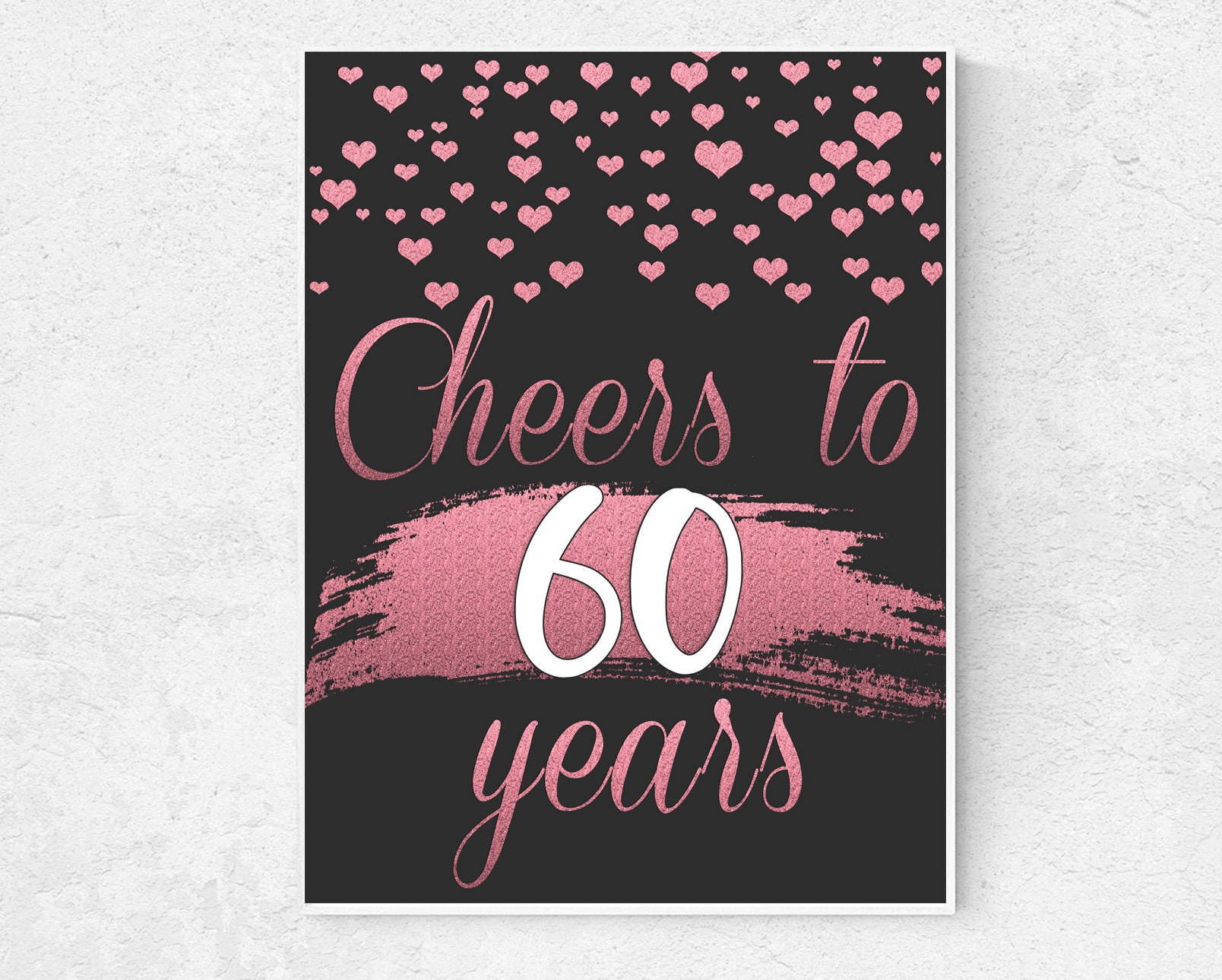 Prost bis 60 Jahre 60. Geburtstag Zeichen Cheers zu 60 Etsy