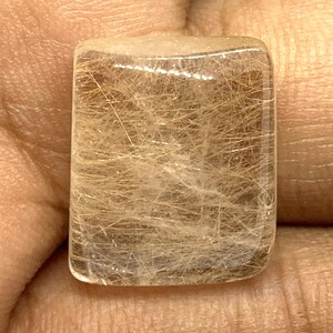 18.60 Cts Natural Golden Rutilated Quartz Cushion Shape Semi-Precious Gemstone Cabochon Gift For Her Birth Stone Making For Jewelry 18X15 MM