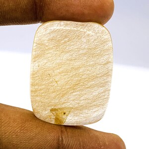 73.35 Cts Natural Golden Rutilated Quartz Cushion Shape Semi-Precious Gemstone Cabochon Gift For Her Birth Stone Making For Jewelry 35X26 MM