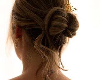 Butterfly Hair Pin, Gold Hair Accessory