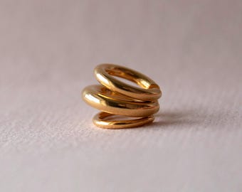 Gold Triple Ear Cuff, Adjustable Fake Conch Earring