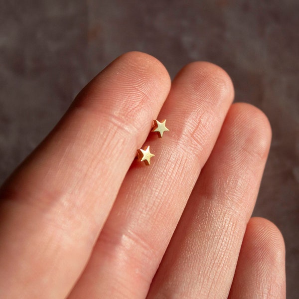 Celeste Tiny Gold Star Stud Earrings