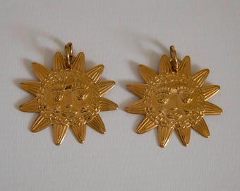 Soleila Gold Sun Statement Earrings: Tarnish Free Hoop Earrings