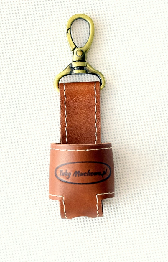 Leather Fly Fishing Floatant Holder Tag for Liquids and Silicones