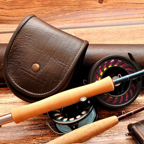 Hand Made Leather Pouch Reel Case,fly Fishing Reel Cover,fishing