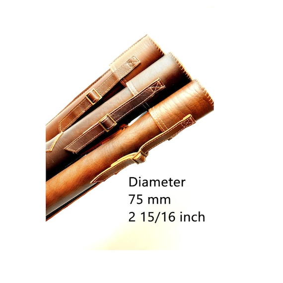 Exclusive, Leather, Single-chamber Tubes for Fly Fishing Rods. Fishing , Fly  Fishing Rod Case, Fishing Rod Tube,diameter 75 Mm , 2 15/16inch 