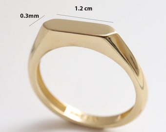 14K Gold Signet Ring Fine Jewelry Gift For Women Wedding Chic Dainty Modern Oval Ring Elegant Minimalist Designed Striking