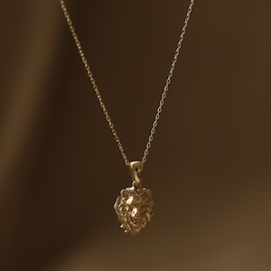 14K Gold Lion King Necklace Minimalist Lion Head Charm Pendant - Eye-Catching Gift for Women and Men Chain Necklace-Monsini Jewelry.