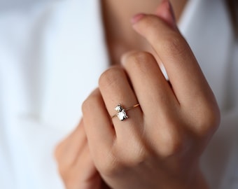 14k Solid Gold Cat Ring – Simple Animal Design Jewelry