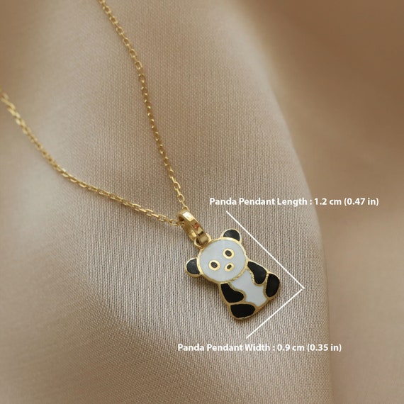 Cute Panda Love Charm | 14K Solid Gold Pendant | Perfect Gift | Love & Beauty Sign | Tehrani Jewelry | Gift for Mother or Christmas | Trendy
