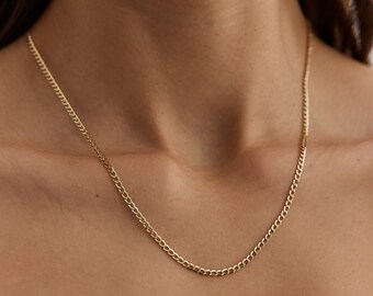 Set Di Collane A Strati Placcate Oro 14K Per Donna: Girocollo Impilabile Con Catene Cubane E Barbazzale, Regalo - 3