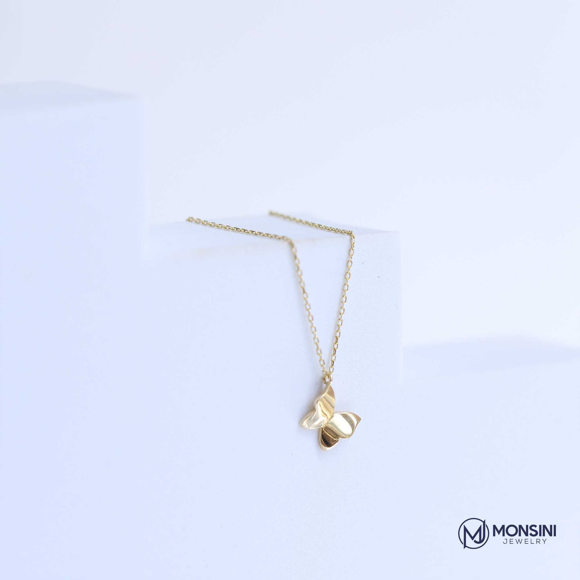 14k Gold Charms For Necklaces 14K Yellow Gold Butterfly Diamond