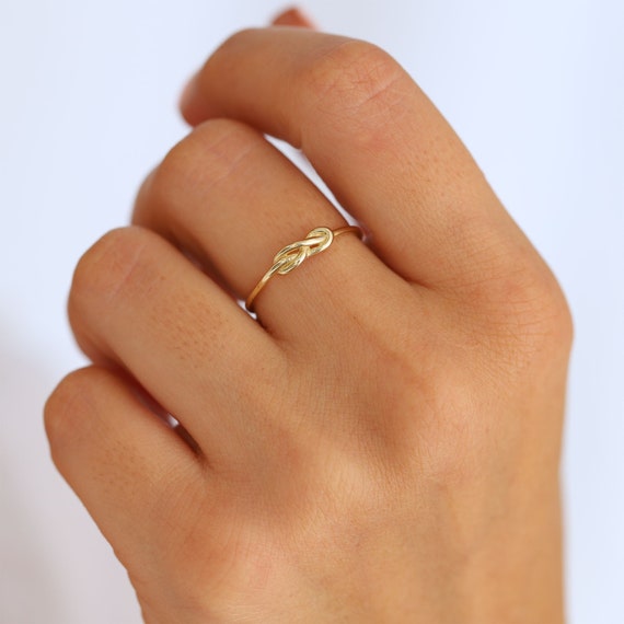 14K Gold Band Ring Symbol of Love and Infinity Heart Wedding -  Denmark