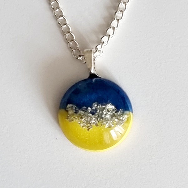 Blue & Yellow Necklace Blue and Yellow jewellery Christmas gift