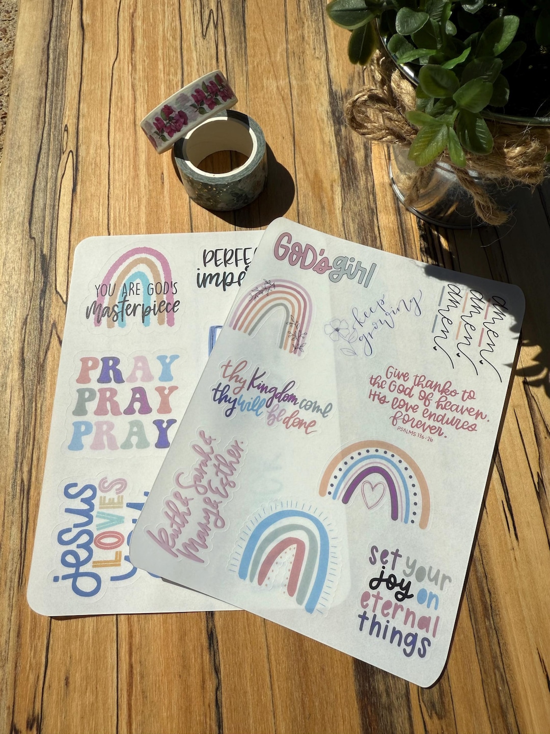 Clear Bible Journaling Stickers: Handmade Christian Planner Decals - Etsy