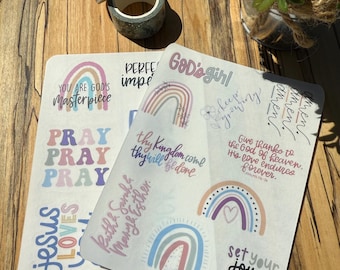 Clear Bible Journaling Stickers: Handmade Christian Planner Decals