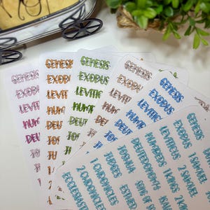 Books of the Bible Stickers, Bible Journaling, Prayer, Handmade