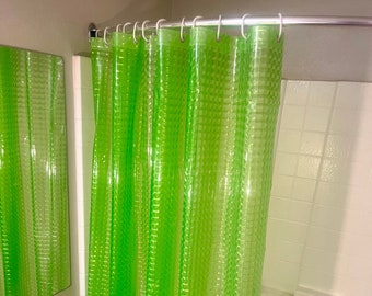 Rideaux de douche vert néon - vert citron - rideaux de douche - rideau - néon - décoration de dortoir - rideau de douche - décoration unique - décoration de salle de bain