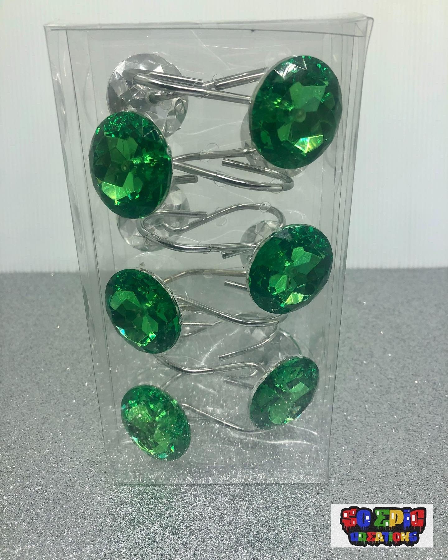 Iridescent Crystal Shower Curtain Hooks Shower Curtains | Etsy