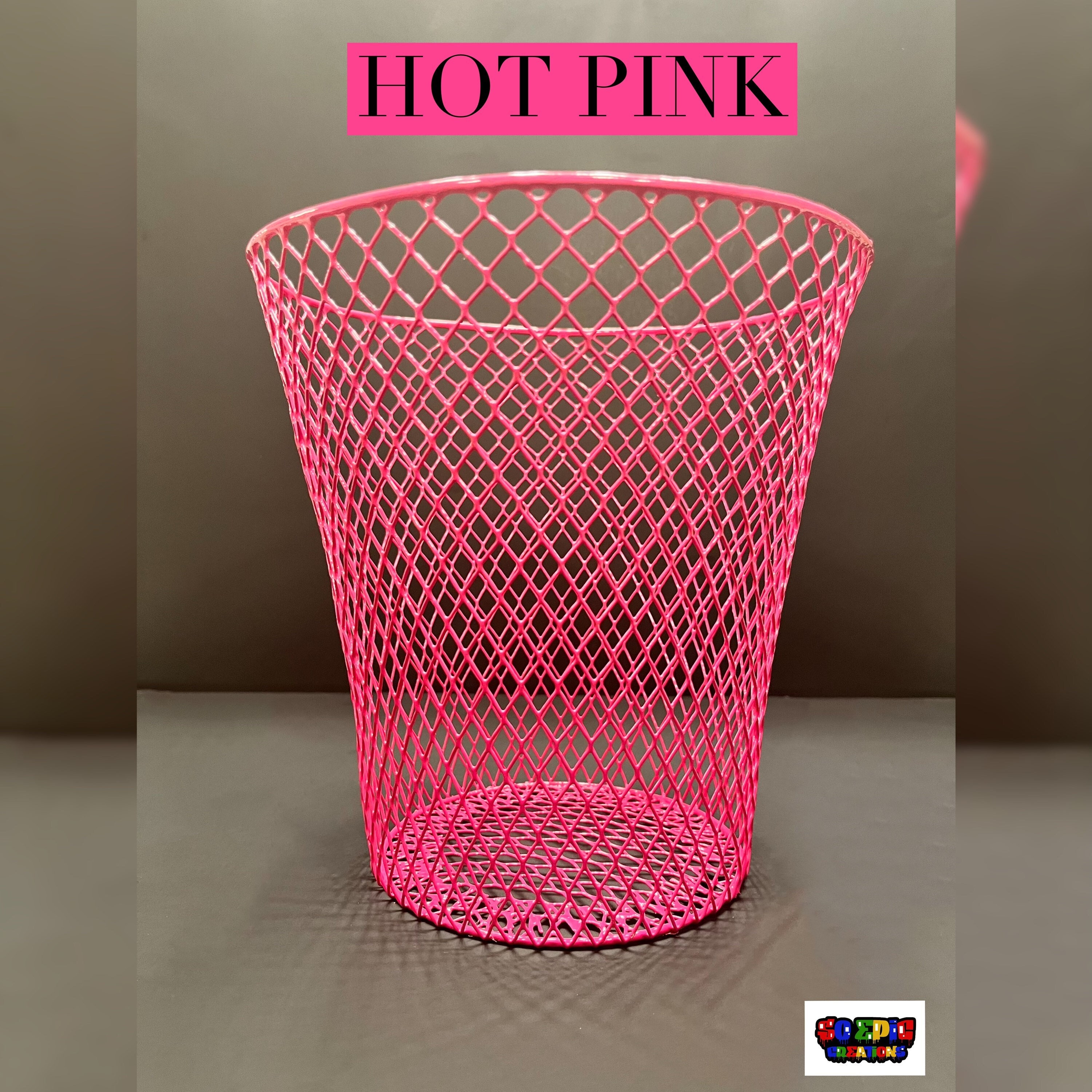 Hot Pink Painted Trash Can Bathroom Decor Office Decor Room Decor Desk  Accessories Office Supplies Cute Office Supplies Office Art 