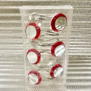 Pink & Round Mirrors Shower Curtain Hooks- Shower Curtains- Hooks- Mirrors- Bathroom Decor- Dorm Room Decor- Bathroom Accessories- Pink