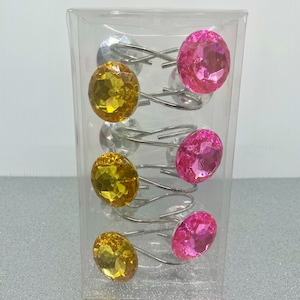 Rosa und Gold Kristall Duschvorhang Haken - Duschvorhänge - Haken - Badezimmer Dekor - Wohnheim Dekor - Badezimmer Zubehör - Einzigartiges Dekor