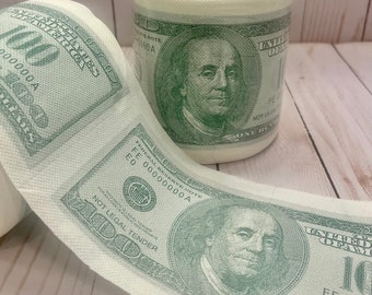 100 billetes de cien dólares Benjamin Franklin Papel higiénico - Dinero de utilería - Regalo divertido - Regalos para él - Regalos de broma - Regalo de cumpleaños para él - Criptomonedas