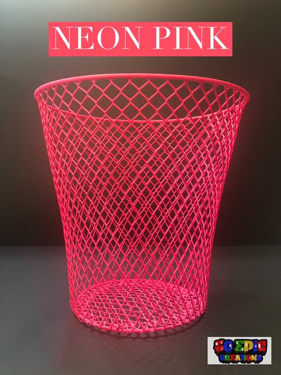 Custom Neon Trash Can- Neon- UV- Black Light- Halloween Decor- Bathroom Decor- Glow- Room Decor- Office Decor- Cute Office Supplies-