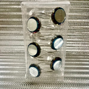 Iridescent & Round Mirrors Shower Curtain Hooks- Color Changing- Shower Curtains- Hooks- Mirrors- Bathroom Decor- Dorm Room Decor- Gifts