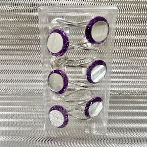 Purple & Round Mirrors Shower Curtain Hooks- Shower Curtains- Hooks- Mirrors- Bathroom Decor- Dorm Room Decor- Bathroom Accessories- Gifts