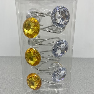 Gold und Silber Kristall Duschvorhang Haken- Silber- Weihnachten Duschhaken- Duschvorhänge-Haken- Badezimmer Dekor- Wohnheim Dekor