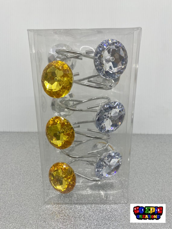 Gold and Silver Crystal Shower Curtain Hooks Silver Christmas