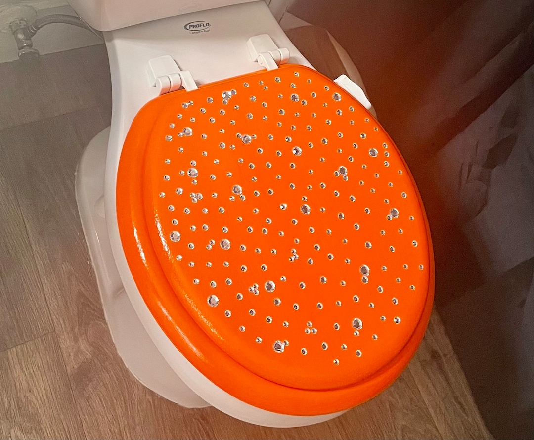 Stretch Orange Toilet Lid Cover & Tank Lid Cover – Bathroom Accessory Set-413306