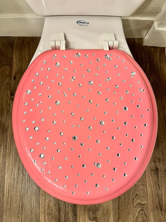 Gold & Silver Bling Hand Painted Custom Toilet Seat- Bathroom
