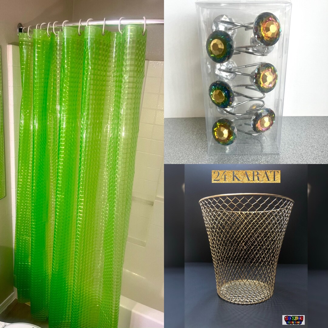 Neon Green & Gold Bathroom Set Housewarming Gifts Lime Green Etsy