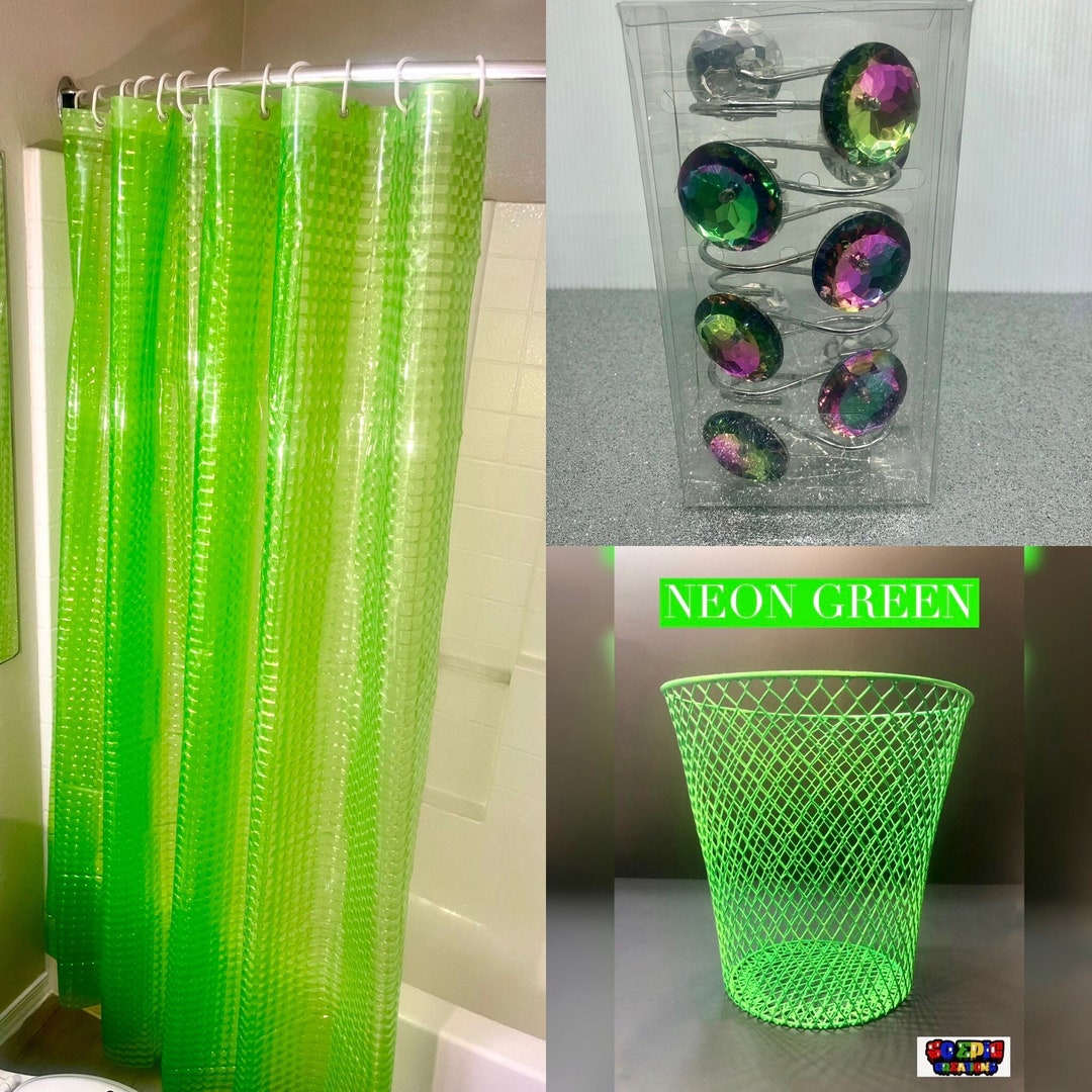 Neon Green Bathroom Set Housewarming Gifts Lime Green Shower Curtains