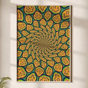 PRINTABLE Smiley Face Psychedelic Poster: Fun 70s Decor Retro Wall Art